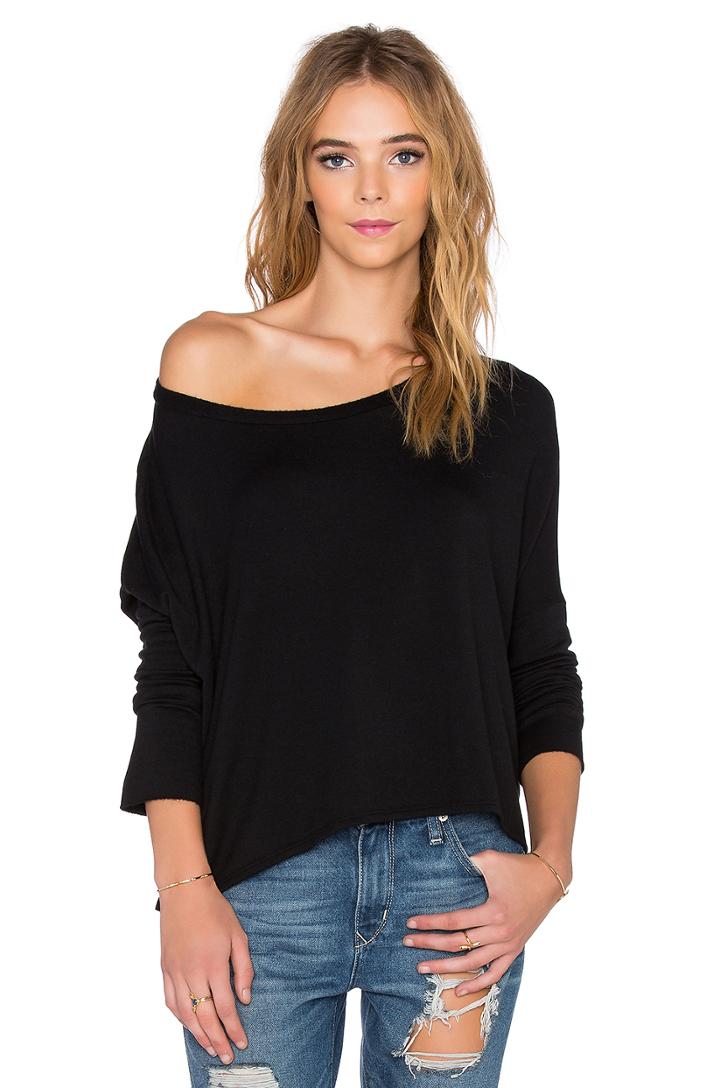 Supersoft Fleece Off The Shoulder Pullover