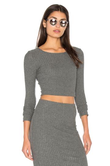 Plush Rib Long Sleeve Crop Top