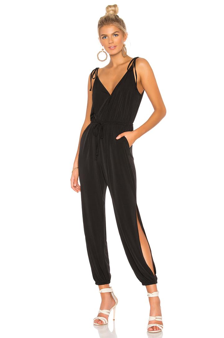 Tie Shoulder Surplice Jumpsuit