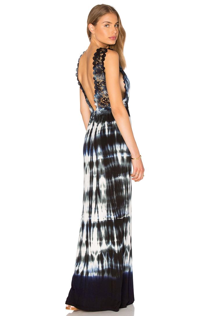 V Neck Lace Maxi Dress