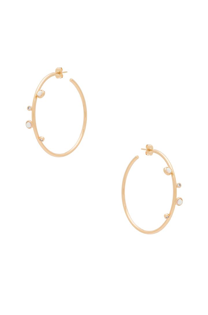 Dotted Gemstone Hoop