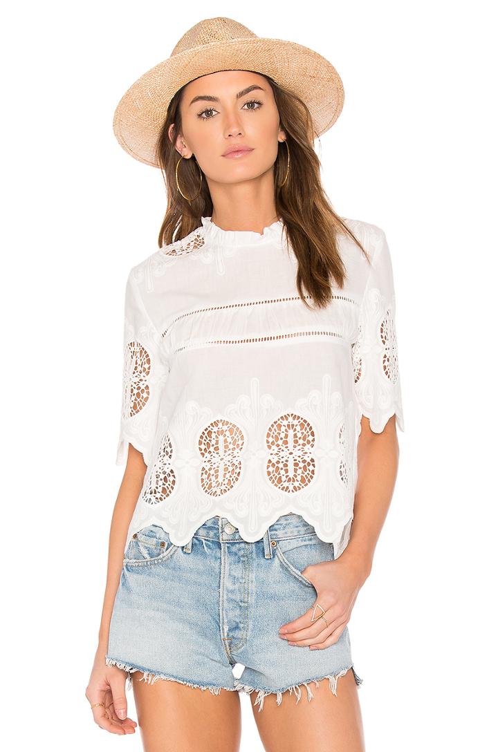 Scalloped Lace Mix Top