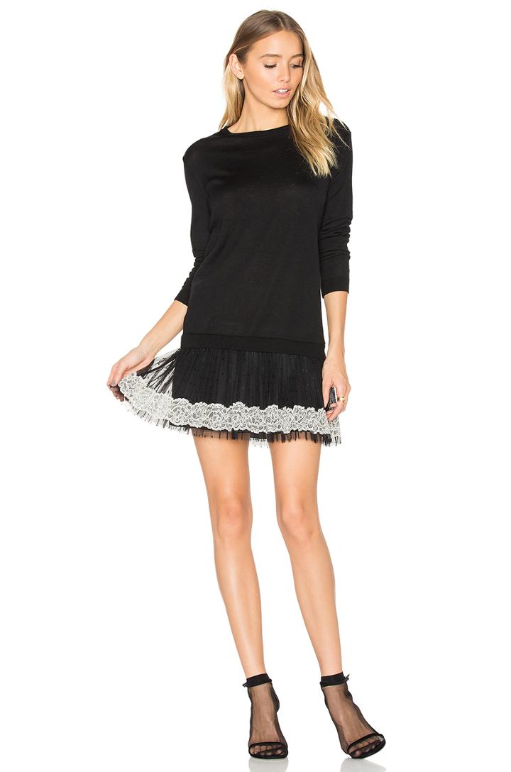 Long Sleeve Tulle Mini Dress