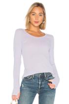 Long Sleeve Scoop Neck Tee With Thumb Holes