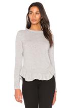Round Neck Ruffle Hem Sweater