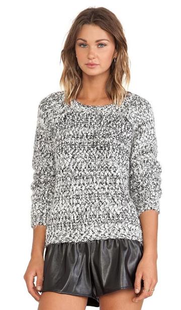 Joa Two Tone Sweater In Black & White