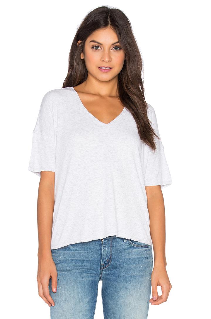 Drop Shoulder V Neck Tee