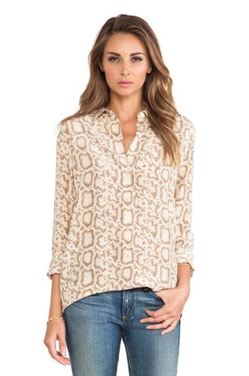 Equipment Reese Blouse In Tan