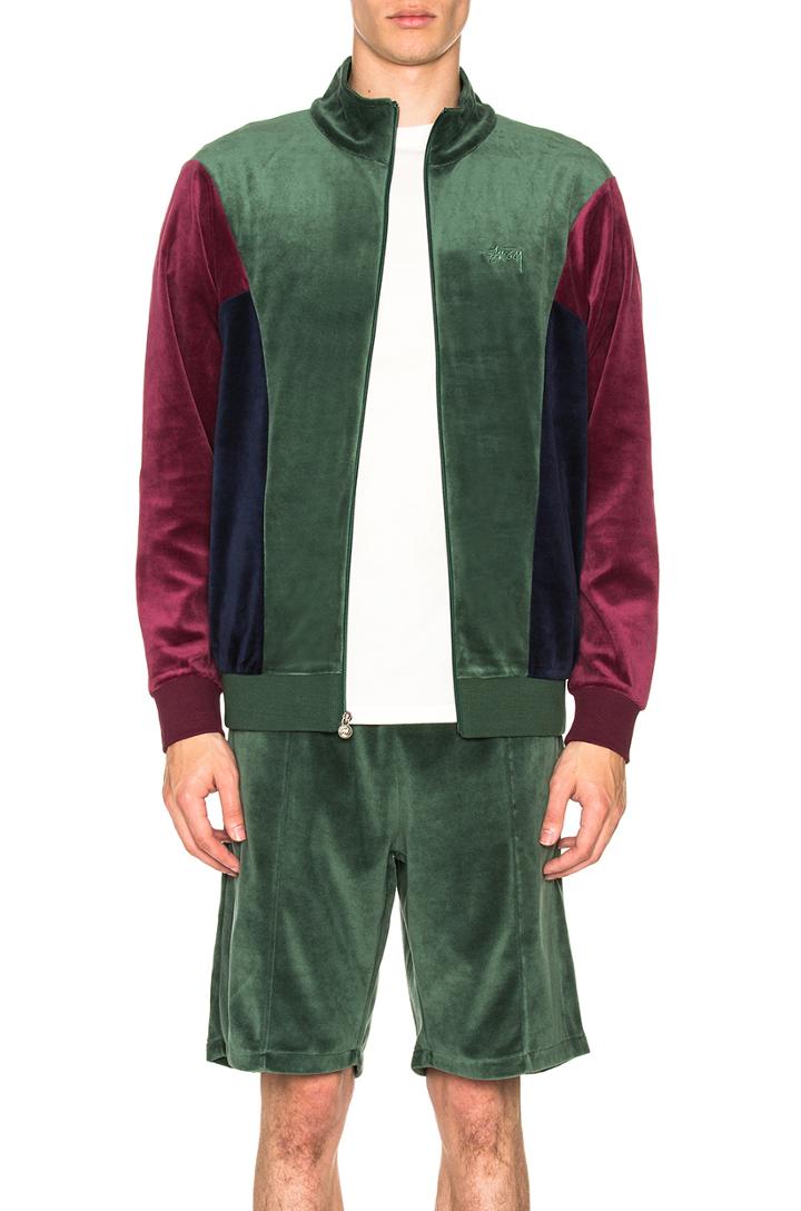 Velour Paneled Track Jacket