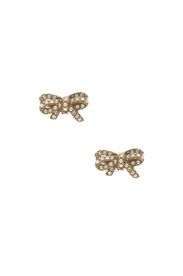 Pave Twisted Bow Stud Earrings