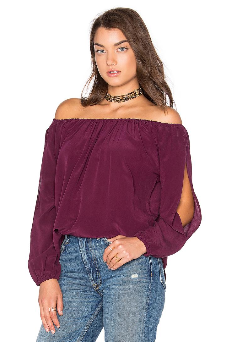 Open Sleeve Shirttail Boho Silk Top
