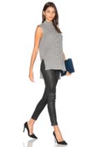 Sleeveless Mock Neck Cabled Tunic
