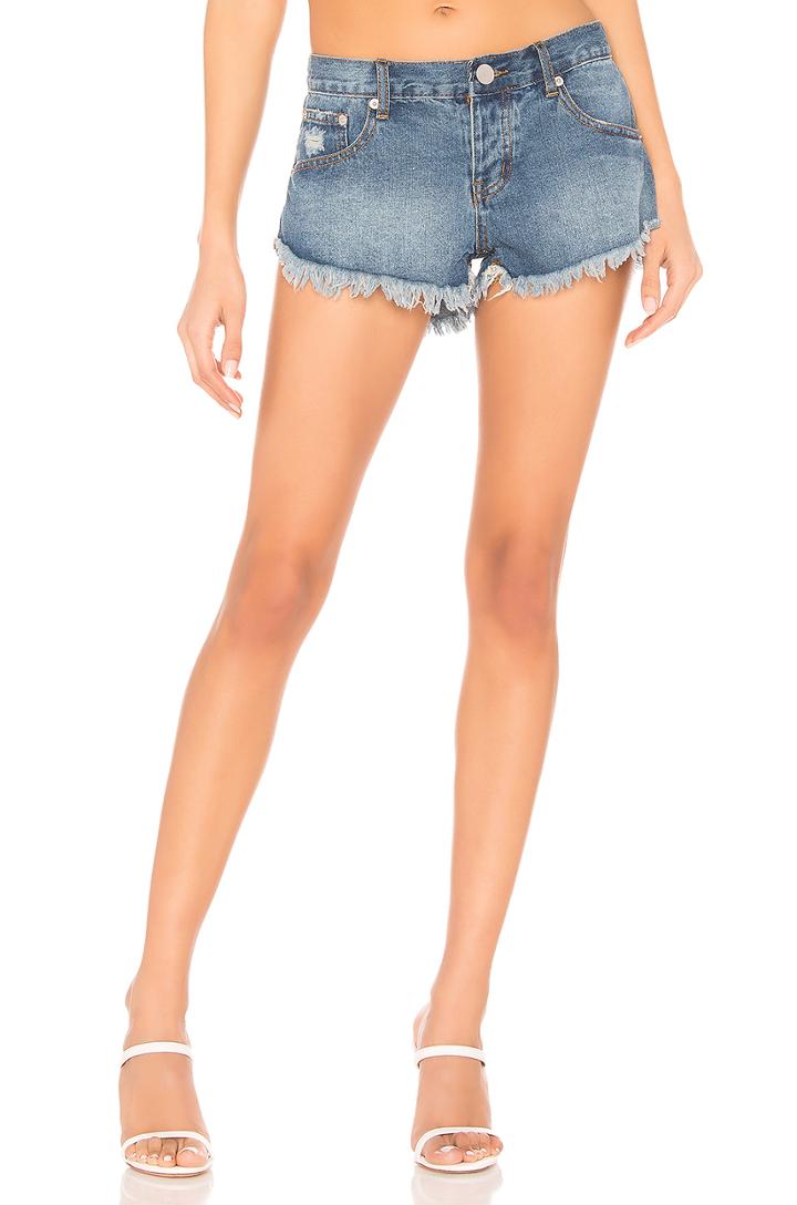X Revolve Veronica Super Low Rise Denim Shorts