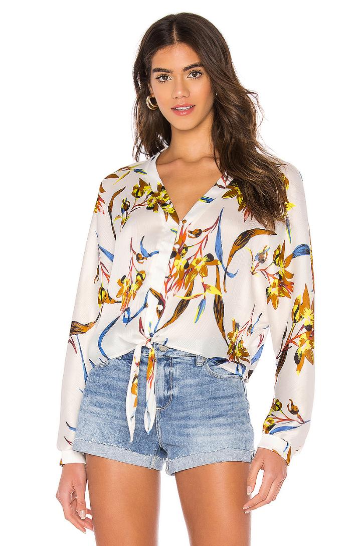 Tie Button Front Top