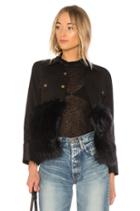 Denim Jacket With Faux Fur