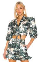 Palm Print Cropped Top