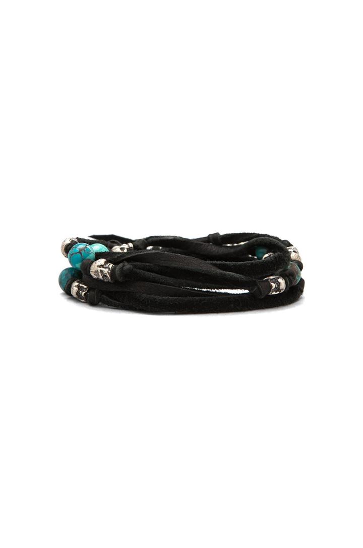5-layer Leather Skull Wrap Bracelet