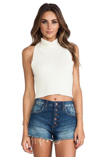 Lovers + Friends North Star Crop Top In Ivory