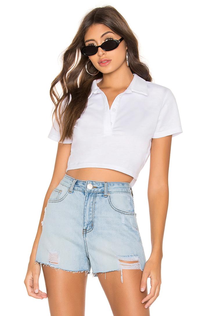 Bernice Cropped Polo Top