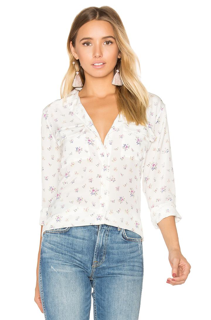 Slim Signature Floral Print Button Up