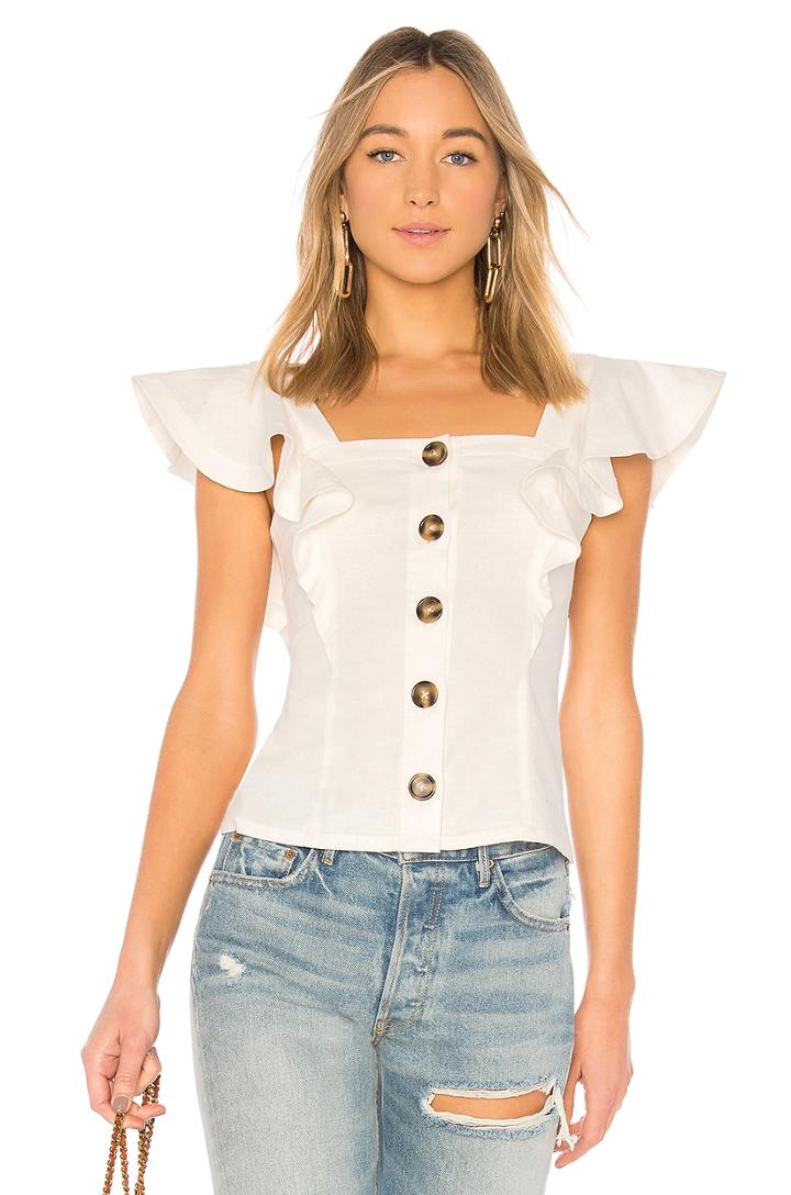 Button Up Ruffle Tank
