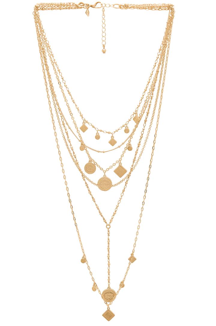 Etched Charm Statement Necklace