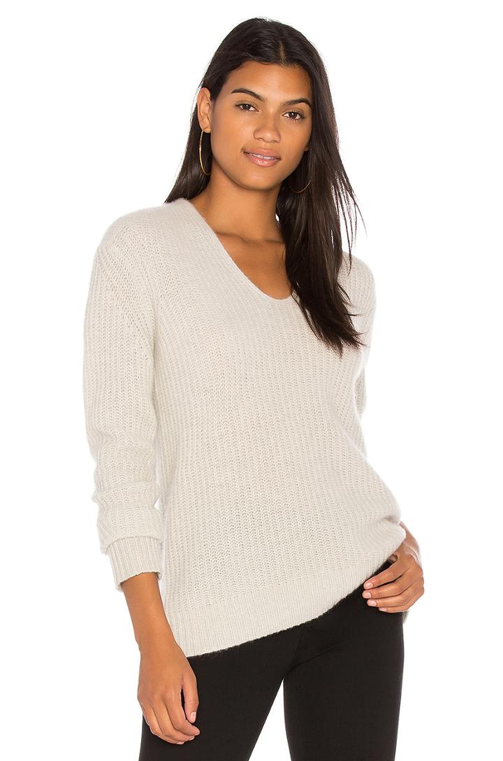 Plush Rib V Neck Sweater