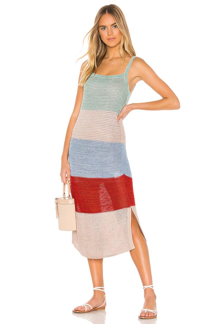 Lucy Knitted Wide Stripe Midi Dress