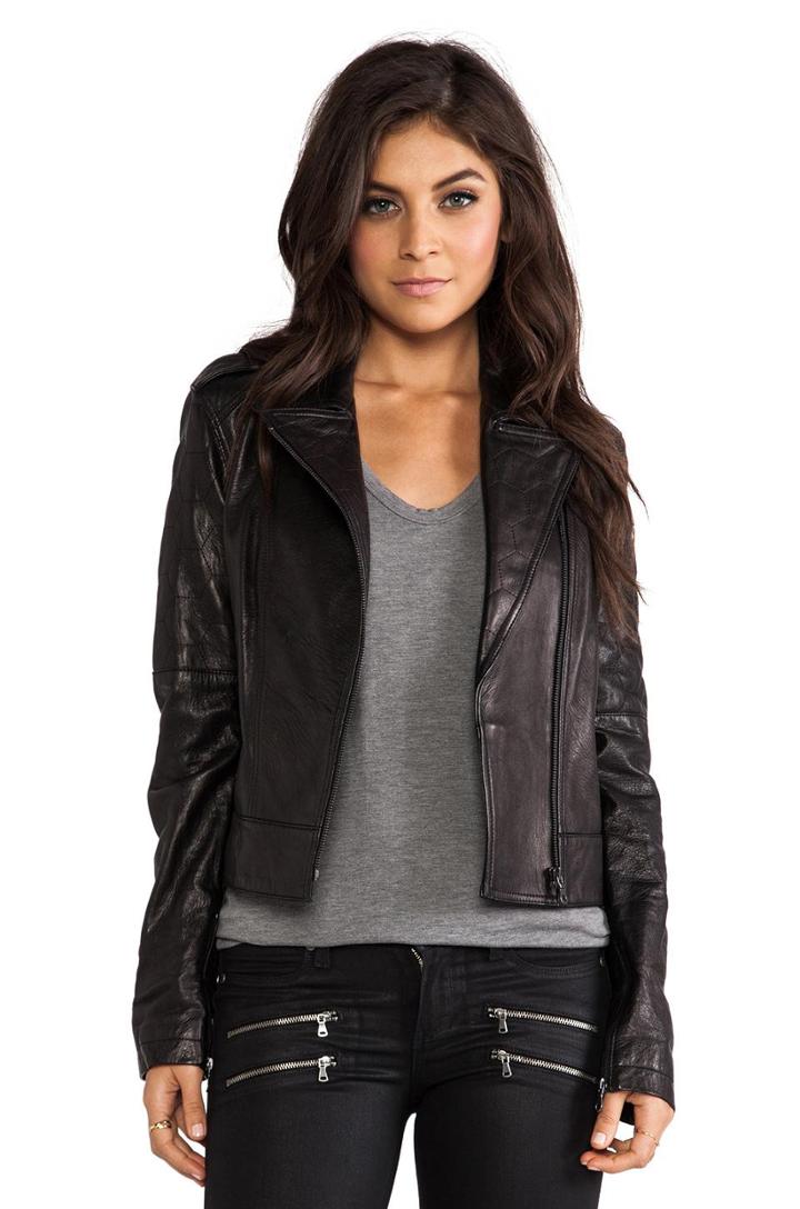 Paige Denim Sacha Leather Jacket In Black