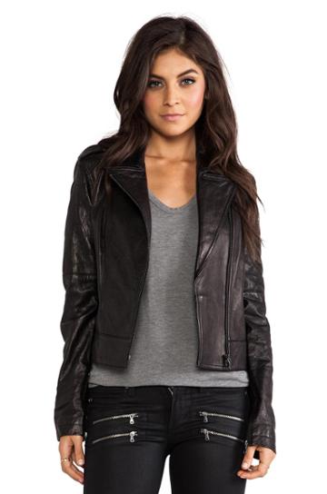 Paige Denim Sacha Leather Jacket In Black
