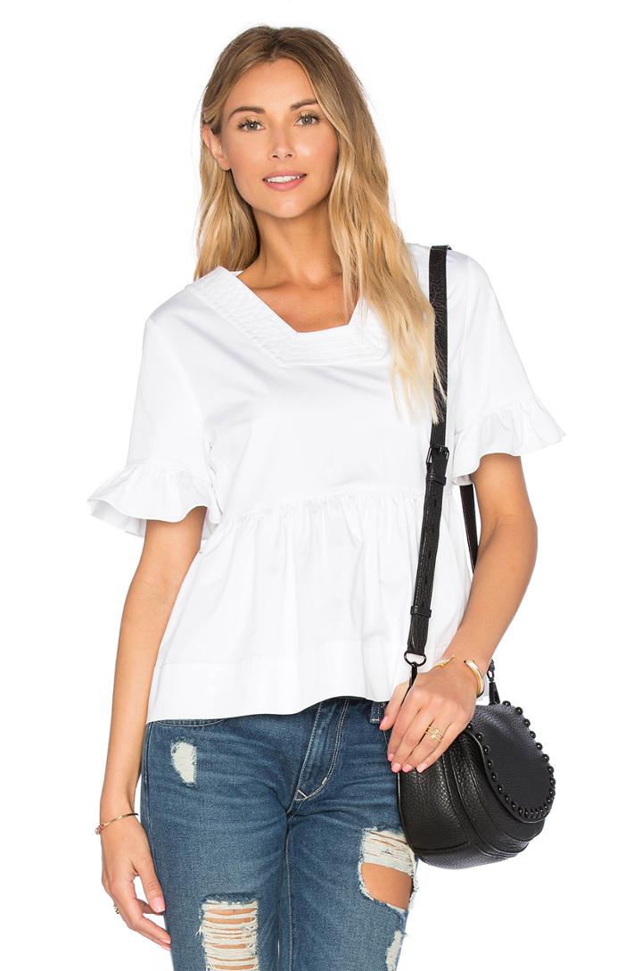 Poplin Ruffle Top