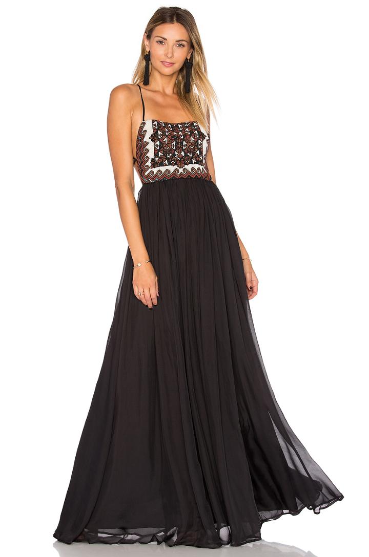Embellished Silk Maxi Dress
