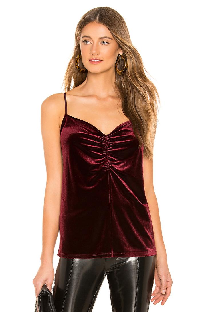 Ruched Front Velvet Cami