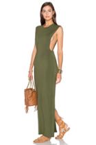 Jersey Sleeveless Back Slit Maxi Dress