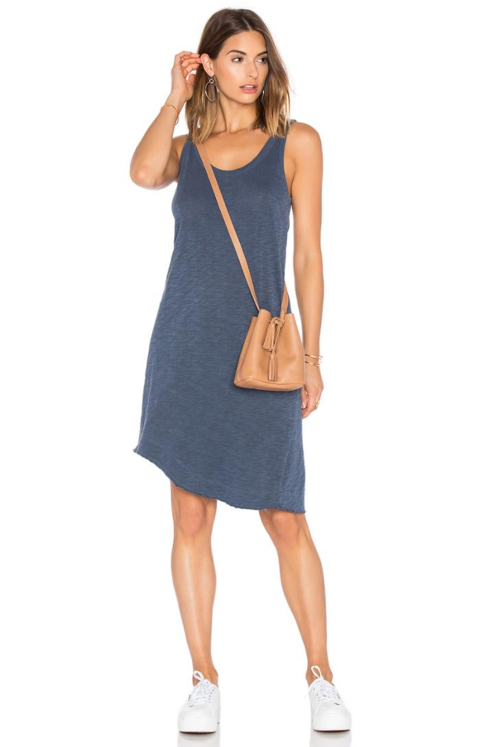 Slub Twisted Hem Tank Dress