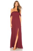 Front Slit Off The Shoulder Maxi Dress In Maroon