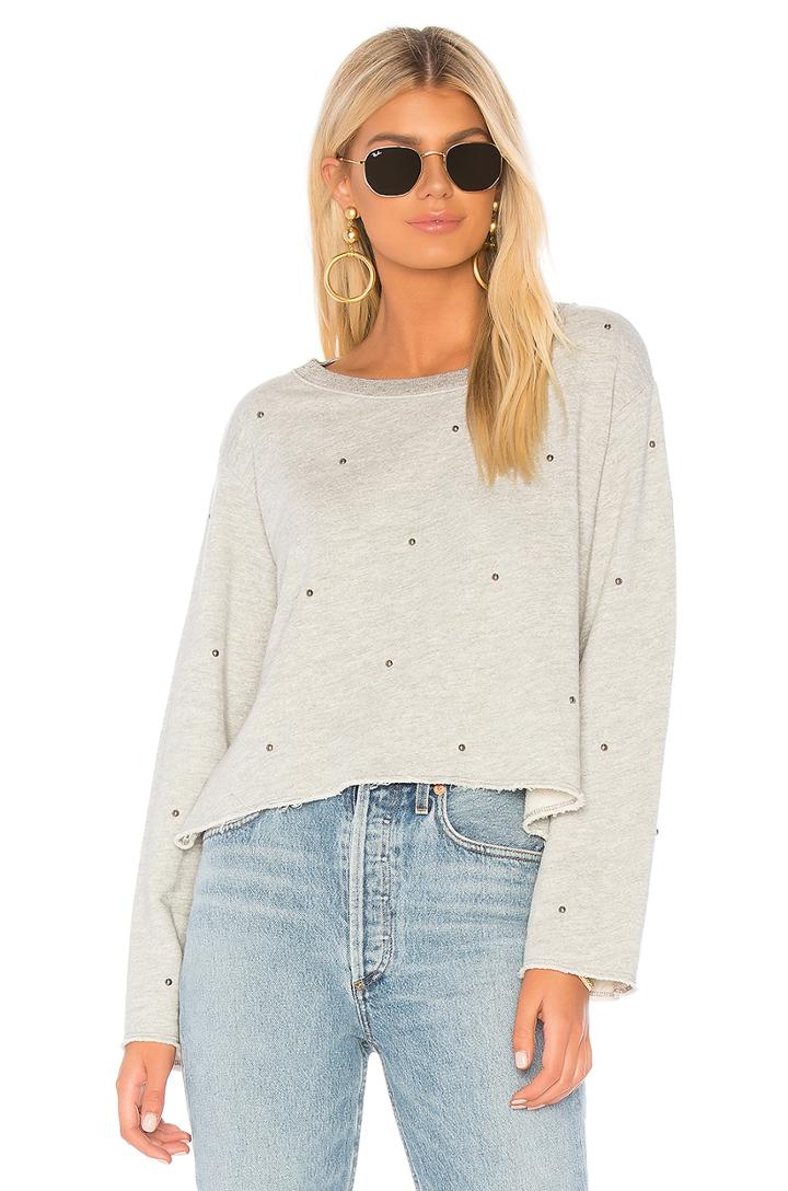 Boxy Sweatshirt With Studs