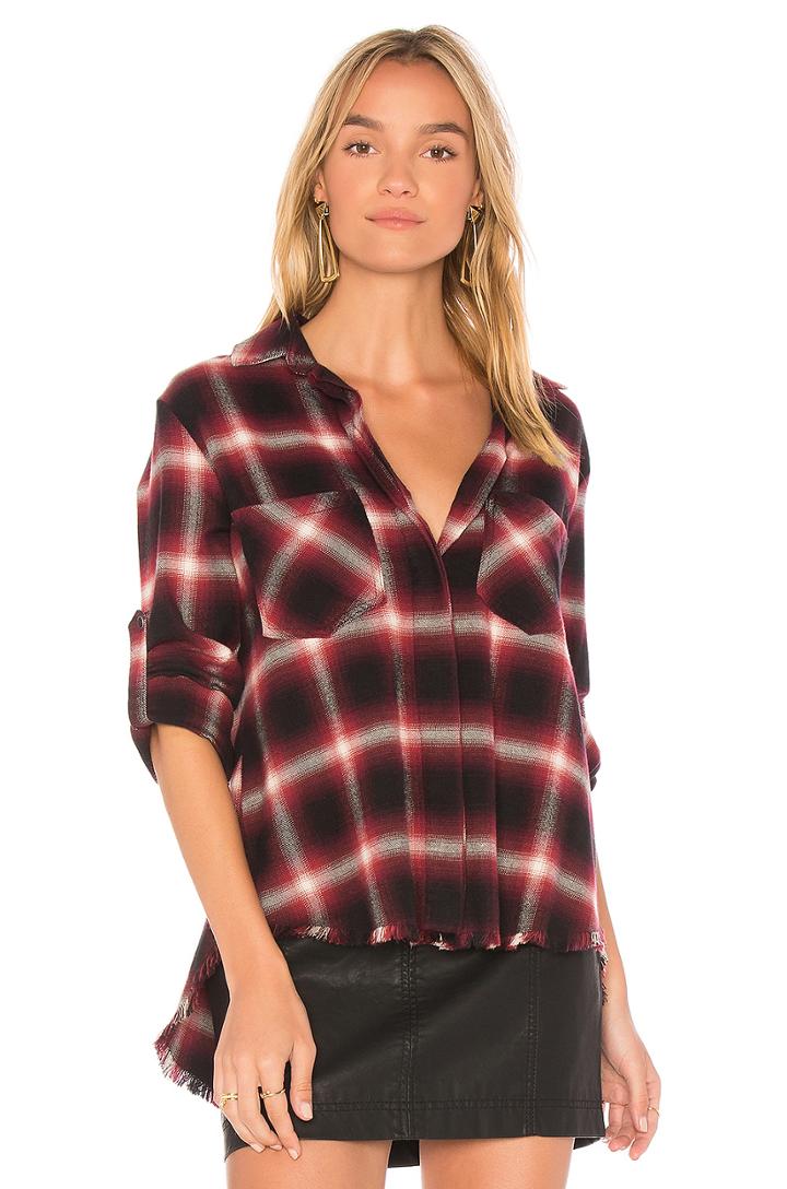 Fray Hem Split Back Top