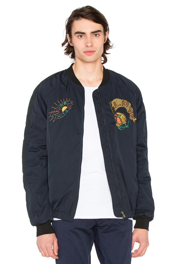 Quilted Embroidered Bomber Jacket