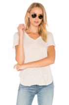 V-neck Baby Slit Shirttail Tee