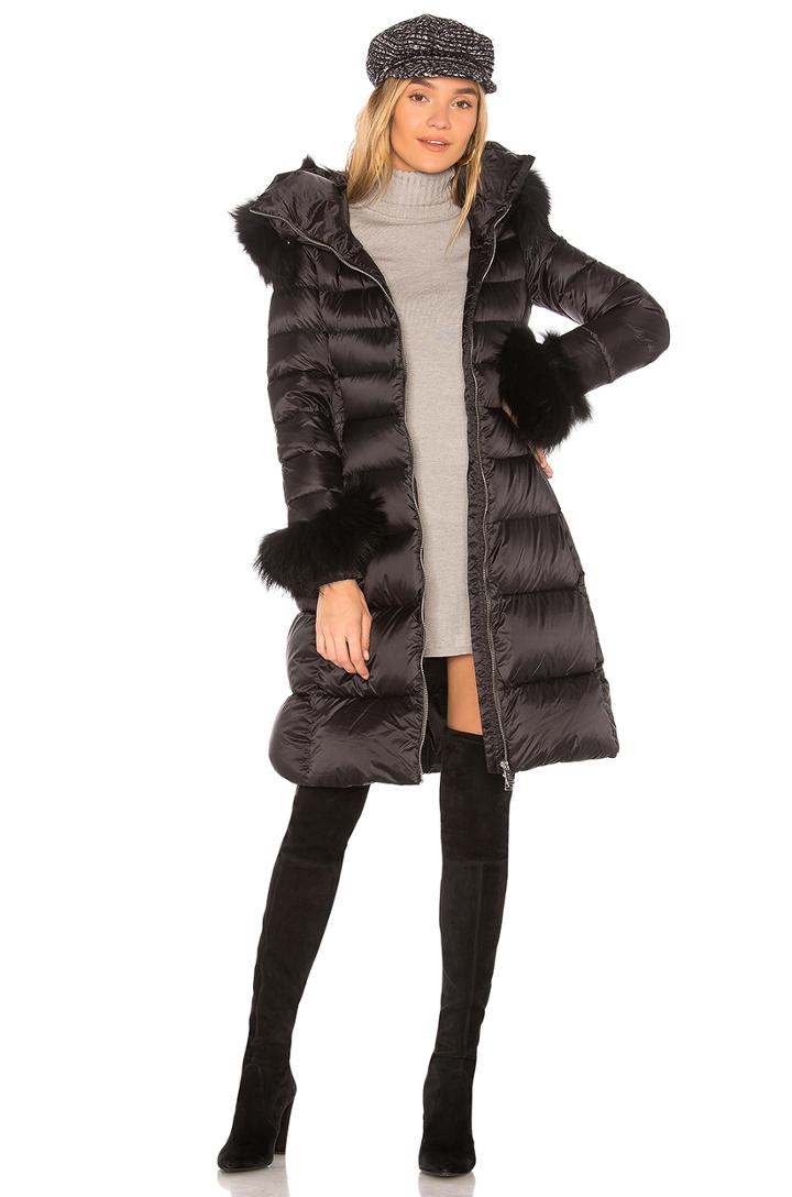 Down Fur Border Coat