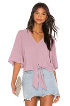 Flounce Sleeve Tie Front V Neck Blouse