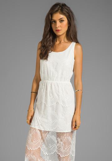 Mm Couture By Miss Me Lace Maxi Dress In White