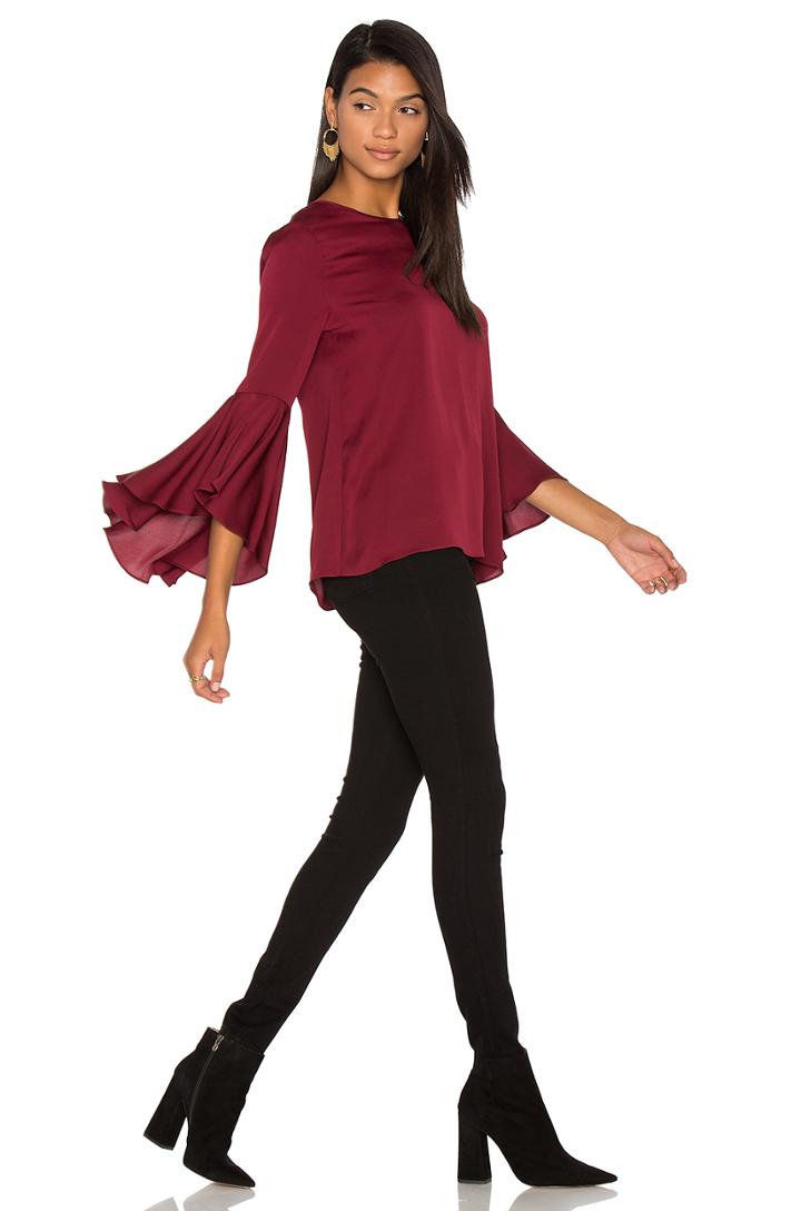 Silk Bell Sleeve Top