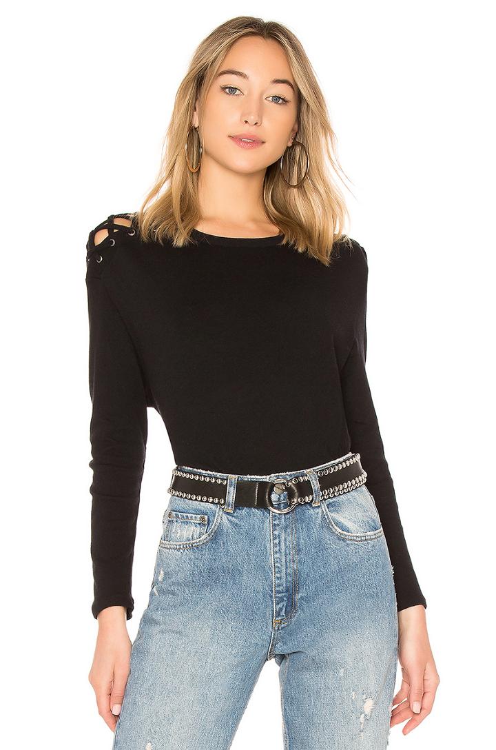 Cashmere Shoulder Lace Up Top