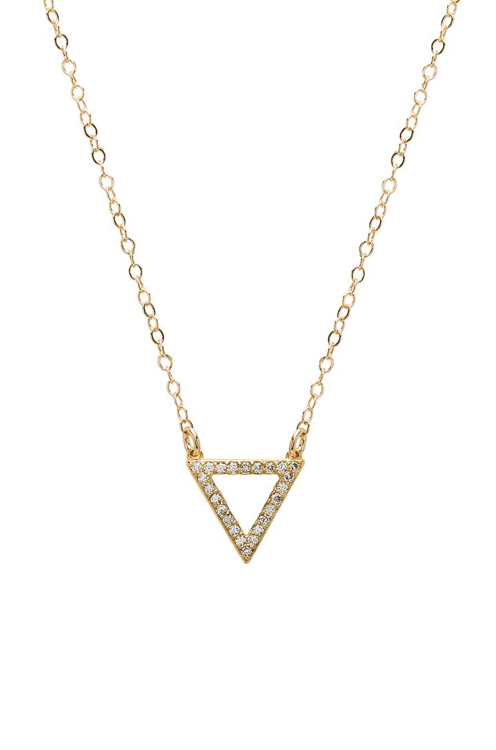 14k Plated Triangle Charm Necklace