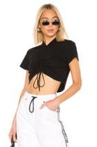 High Twist Jersey Ruched V Neck Tee