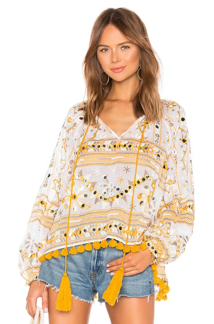 Tribal Print Swing Top With Tassels