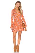 Long Sleeve V Neck Floral Dress
