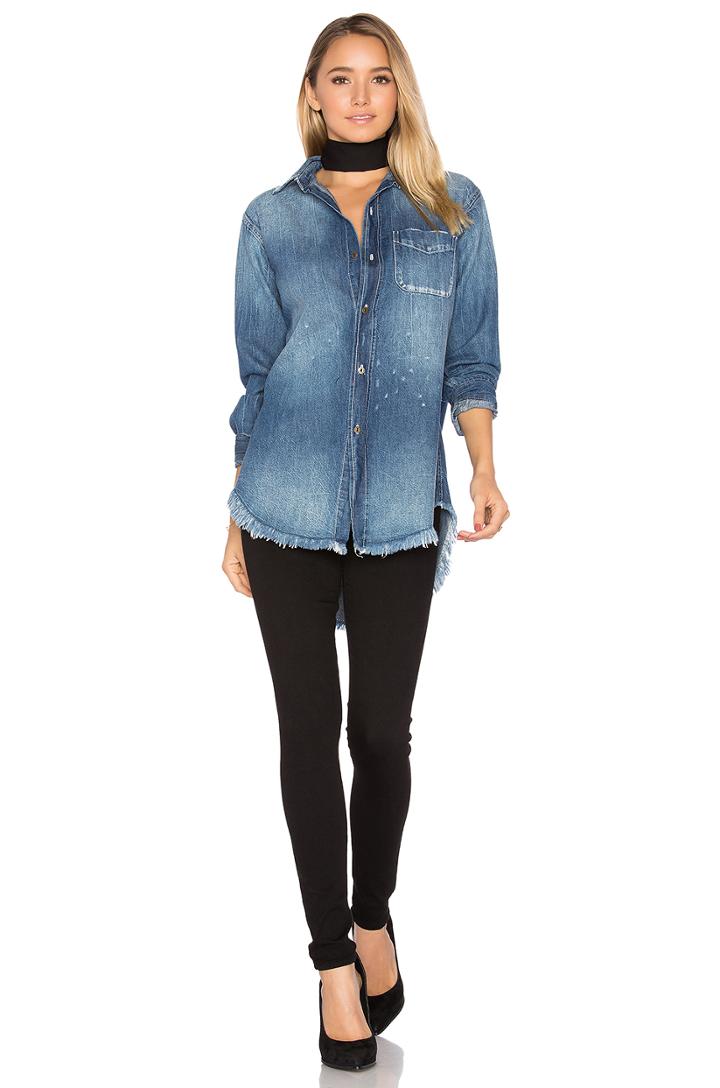The Prep School Frayed Button Up